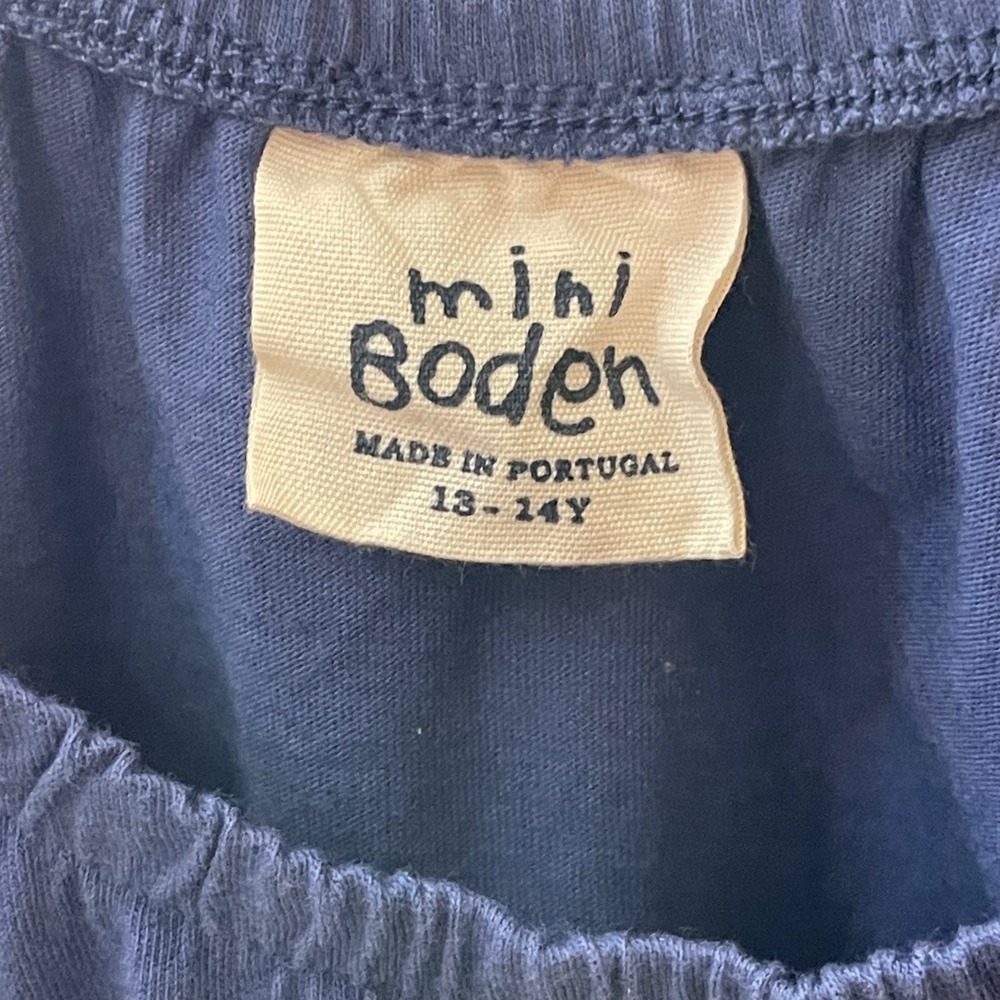 Mini Boden Girls Blue Cotton Modal Tank Top Ribbon Detail Size 13-14Y 31375 - Picture 3 of 6